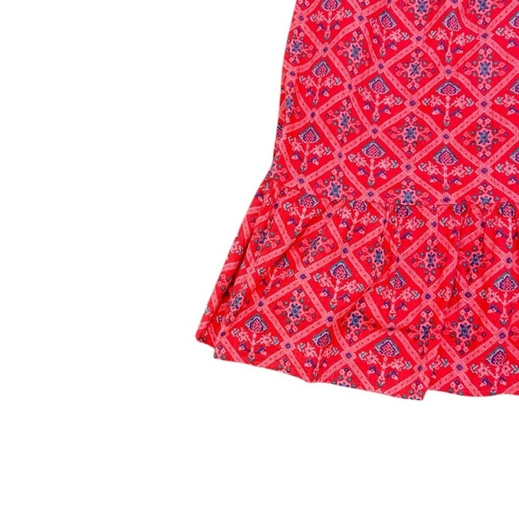 Naudic coral strapless smocked midi Dress floral front pockets metallic size xs - Picture 8 of 10